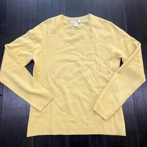 Simply Cashmere Classic Sweater Yellow Women's Size M